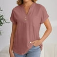 thumbnail image 1 of Purple T Shirts for Women's Fashion Casual V Neck Down Short Sleeve Top T Shirt Fashion Clothing, 1 of 6