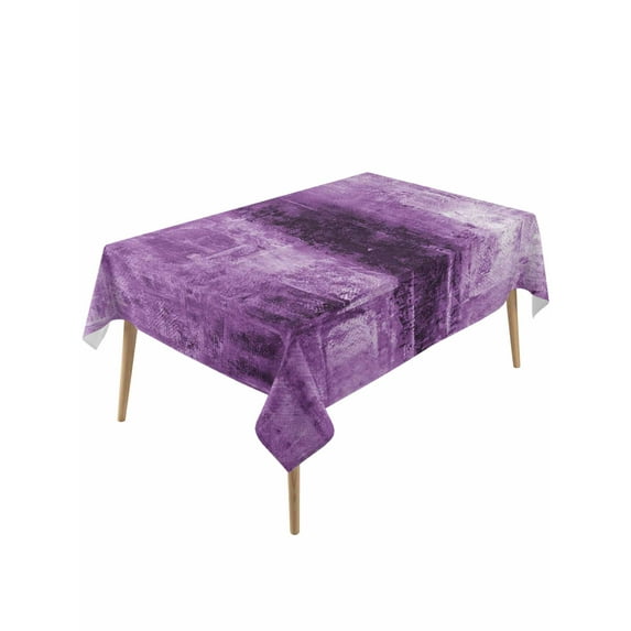 Purple Table Cloth, Retro Oil Painting Modern Abstract Art Aesthetics Waterproof Tablecloth for Rectangle Tables, Reusable Washable Fabric Table Cover for Restaurant Kitchen Dining Tables 54"x108"