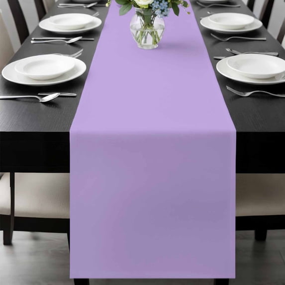 Purple Table Runner 60 Inches Long, Modern Pure Lavender Purple Kitchen Coffee Dining Table Decoration for Home Party Birthday Wedding Home Decor 13x60 Inches