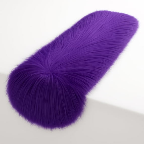 FabricLA Purple Faux Fur Accent Cut 12 x 48 Inches with Rounded Edges for Holiday & Christmas Decor