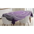 thumbnail image 1 of Purple Tablecloth, Ombre Mandala Art Print Bright Floral Pattern Boho Hippie Inspired Decorations, Rectangular Table Cover for Dining Room Kitchen, 52 X 70 Inches, Purple and White, by Ambesonne, 1 of 3