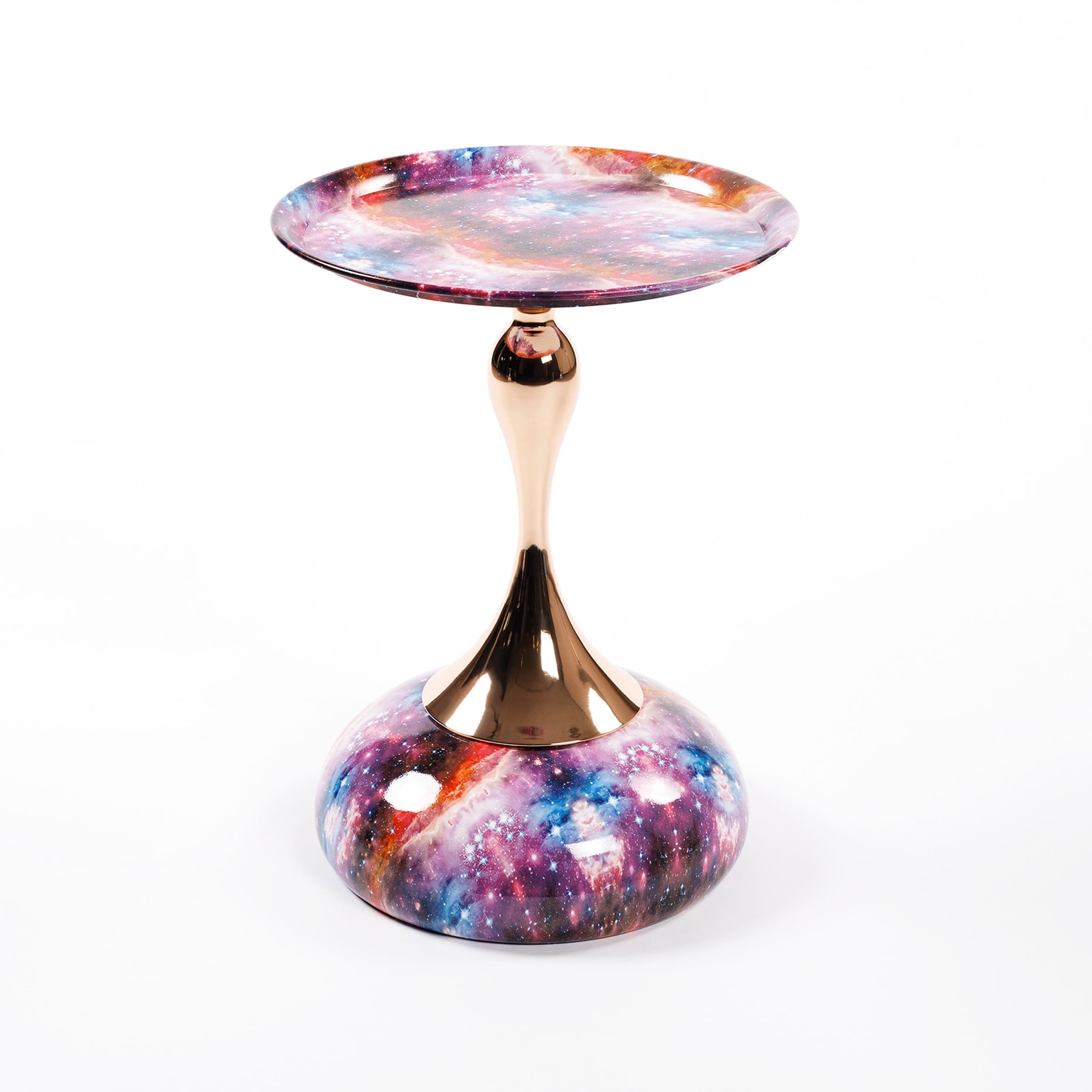 Purple Tail Side Table, Metal Round Coffee Art Living Room Accessory ...