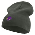 thumbnail image 1 of Purple Tang Embroidered Big Size Superior Cotton Short Knit Beanie - Grey XL-3XL, 1 of 5