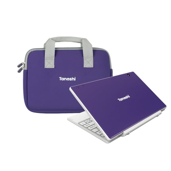 Purple Tanoshi Scholar Computer + Sleeve Bundle, 10.1" HD Touchscreen Tablet, Detachable Keyboard, Carry Case, Includes Educational Apps, Free Parental Controls, 32GB, for Kids Ages 6-12