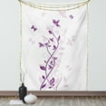 thumbnail image 1 of Purple Tapestry, Violet Tree Swirling Persian Lilac Blooms with Butterfly Ornamental Plant Graphic, Wall Hanging for Bedroom Living Room Dorm Decor, 40W X 60L Inches, Purple White, by Ambesonne, 1 of 2