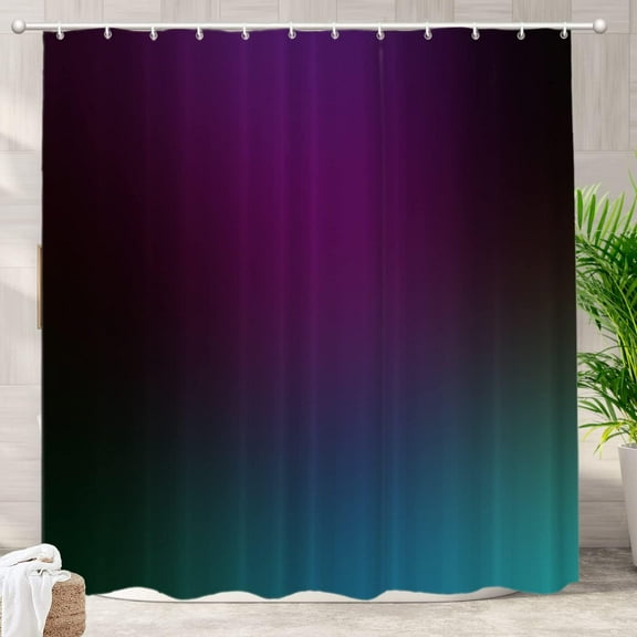 Purple Teal Blue Green Decorative Shower Curtain, Fancy Green Teal Black Shower Curtain Cute Long Wide Shower Curtain with Rust Proof Grommets for Bathroom Farmhouse Waterproof Washable