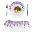thumbnail image 1 of Purple Teal Botanical Round 15 Inch Placemats Set of 6, Watercolor Spring Eucalyptus Leaves HeatResistant Non Slip Place Mats for Dining Table, Wipeable Braided Kitchen Table Mats for Housewarming, 1 of 9