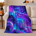 thumbnail image 1 of Purple Teal Galaxy Swirls with Stars, Dreamy Celestial Style for Space Lovers, Cosmic Nebula Pattern and Housewarming Gift, Cozy Flannel Blanket for Bedroom and Dorm, Home Decor, 1 of 6