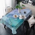 thumbnail image 1 of Purple Teal Golden Marble Table Cloth Waterproof Tablecloths, Abstract Modern Geometric Tablecloth Dining Table Cover for Kitchen Party Tabletop Outdoor, Rectangle Tablecloth 60x120 Inch, 1 of 9