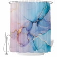 thumbnail image 1 of Purple Teal Golden Painting Fabric Shower Curtain Abstract Marble Texture Washable Shower Curtains for Bathroom, Waterproof Bath Curtain with Hooks Home Decor 36x72in, 1 of 8