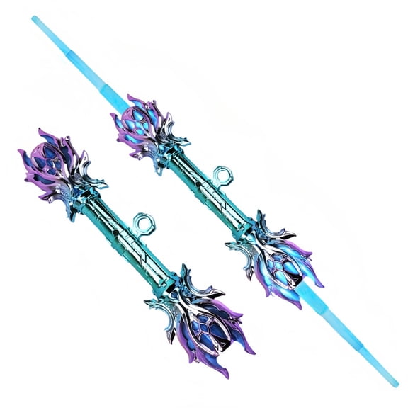 Purple Teal Light Up Retractable Toy Sword Expandable LED Light Sword Effects for Kids Cosplay Party and Fantasy Play