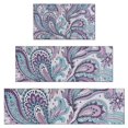 thumbnail image 1 of Purple and Teal Paisley and Floral Pattern Kitchen Rugs Sets Of 3,Kitchen Runner Rugs Non Skid Washable,Decorative Kitchen Floor Mats for Kitchen,Sink,Laundry,17"x30"+ 17"x47" + 17"x59", 1 of 6