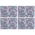 thumbnail image 1 of Purple and Teal Paisley and Floral Pattern Summer Placemats Table Placemats Set Of 4-Linen Kitchen Washable Placemats Table Mats 11.8"x17.7" Non-Slip Heat Resistant, 1 of 6