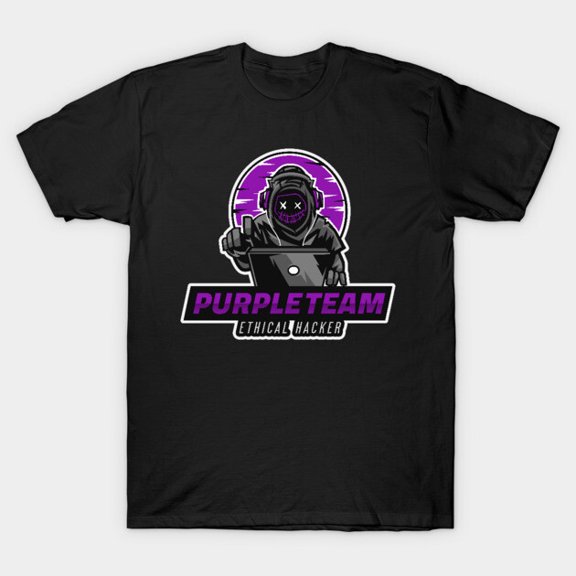 Purple Team Hacker Design Cybersecurity InfoSec Network Defense Tech Unisex T-Shirt, up to size 3XL.