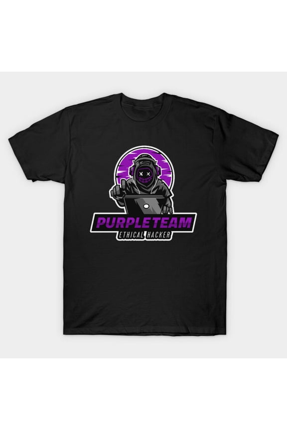 Purple Team Hacker Design Cybersecurity InfoSec Network Defense Tech Unisex T-Shirt, up to size 3XL.