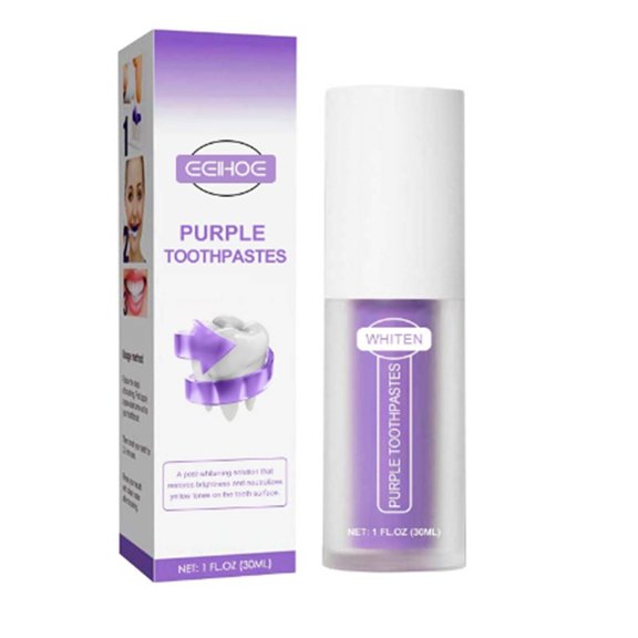 Purple Teeth Whitening Stain Remover, Tooth Colour Corrector for Brighter Whiter Teeth, 1 oz