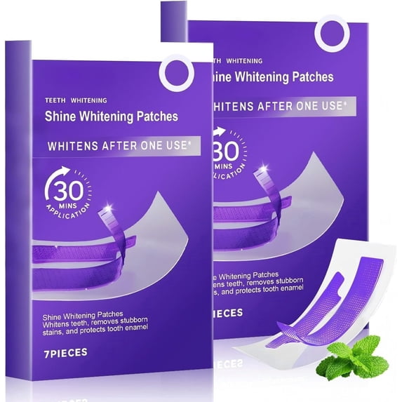 Purple Teeth Whitening Strips,Purple Whitening Strips,Portable Whitening Strips Purple for Home & Travel,Gentle for Surface Stain Reduction & Natural Shine(14pieces)
