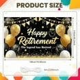 thumbnail image 1 of Purple Theme Retirement Banner Black Background Happy Retirement Banner Balloon Design Triangle Flag Decor Farewell Banner for Retirement Party Office Party Photo Shoot, 1 of 9