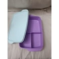 thumbnail image 1 of Tupperware Purple Three Portions Lunch Box Snacks Box, 1 of 3
