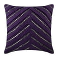 thumbnail image 1 of Purple Throw Pillow Cover, Striped Throw Pillow Cover, 12x12 inch (30x30 cm) Pillow case, Faux Suede Pillow case, Rhinestone Crystals Textured Pintucks Pillow - Purple Influence, 1 of 5
