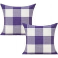 thumbnail image 1 of Purple Throw Pillow Covers Buffalo Decorative Gingham Farmhouse Decor Outdoor Checkered Square Cushion Plaids Cases Home Decorations for Bedroom Couch Sofa Patio 20x20 Set of 2, 1 of 2