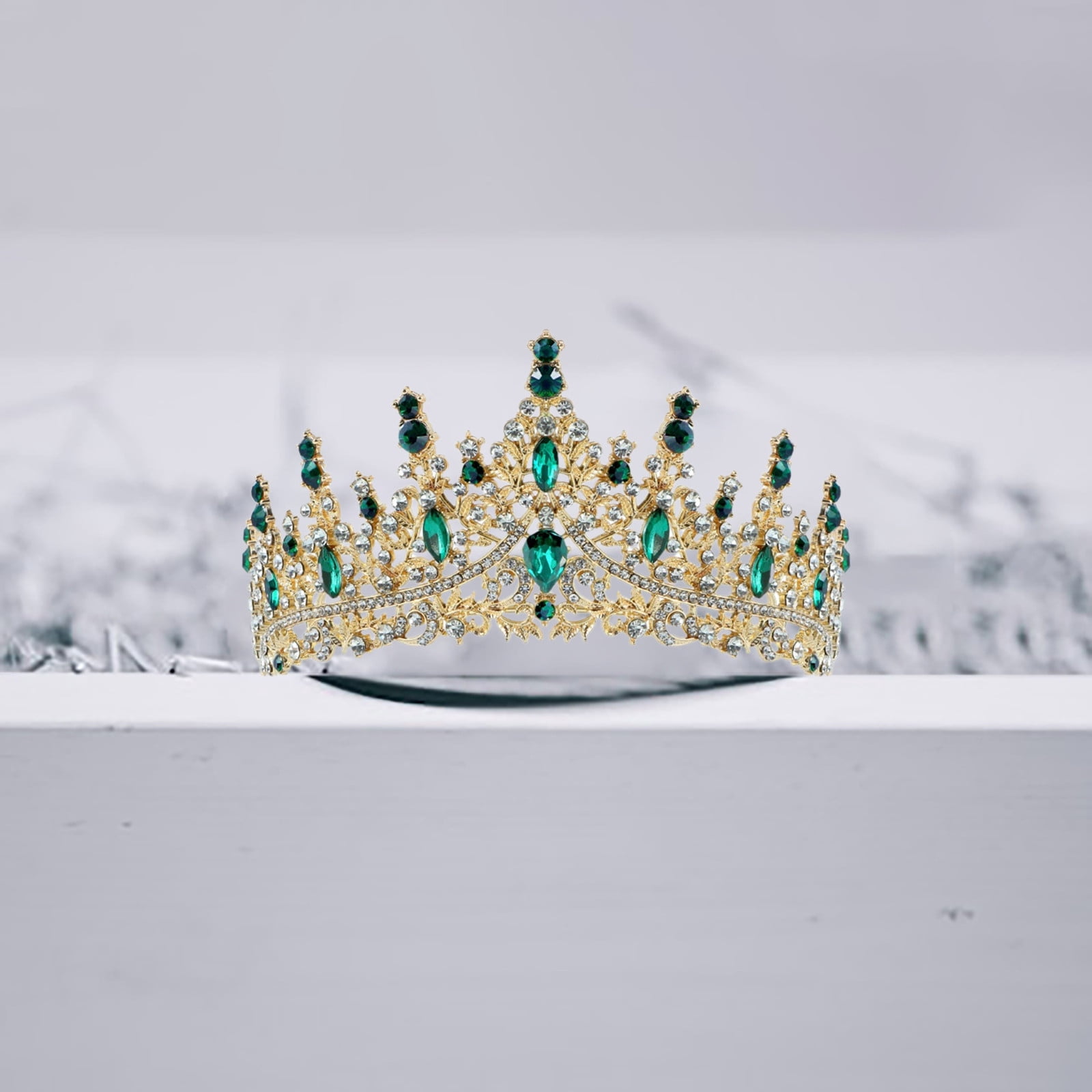 Rhinestone Princess Crown Headband Bridal Hair Accessories TOCESS Gold Crown Tiara for Women - Wedding Crystal  main image 3