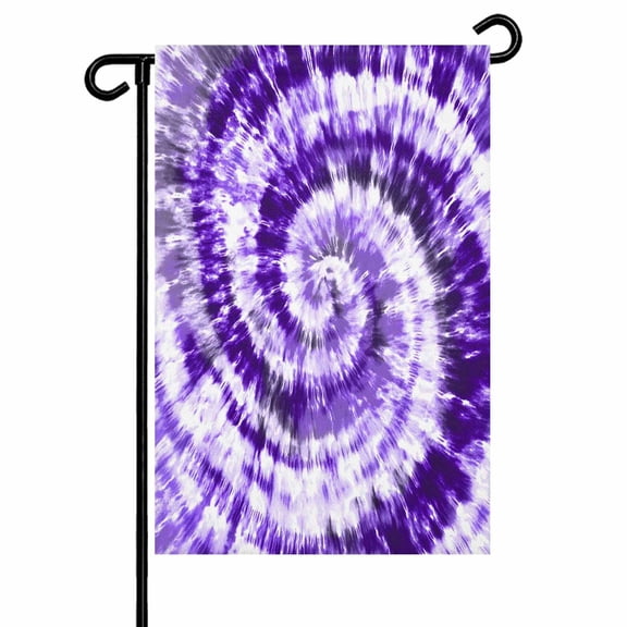 Purple Tie Dye Garden Flag 12x18 Inch Modern Abstract Ombre Purple Psychedelic Tie Dye Double Sided Small Decorative Garden Flags for Outside, Outdoor Yard Porch Lawn Decoration