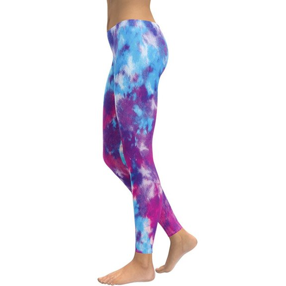 Purple Tie Dye Leggings Size: XS for Women | FIERCEPULSE