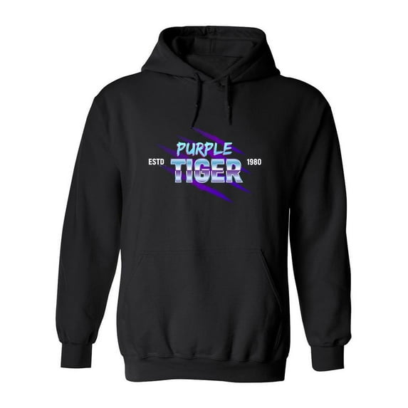 Purple Tiger 1980 Hoodie Men -Image by Shutterstock, Male x-Large