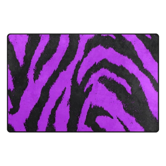 Purple Tiger Pattern Memory Foam Area Rug 31"x20" Non Slip, Absorbent, Fade Proof for Living Room, Bedroom, Office