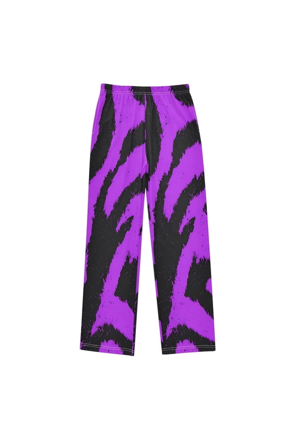 Purple Tiger Pattern Pajama Pants Soft Lightweight Lounge Pants Bottoms Sleep Pants Warm Comfy