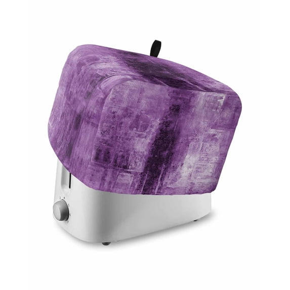 Purple Toaster Cover 2 Slice, Retro Oil Painting Modern Abstract Art Aesthetics Dustproof Bread Machine Oven Cover with Storage Pockets, Fits Most Kitchen Toasters Protector