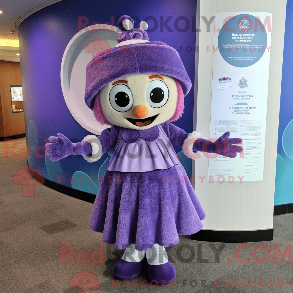 Purple Tooth Fairy REDBROKOLY mascot costume character dressed with a ...