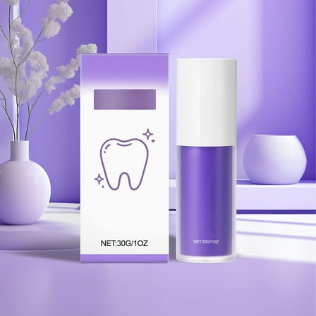 Purple Toothpaste for Teeth Whitening Teeth Refresher Purple Color Corrector Booster Toothpaste 3D Teeth Whitening Kit for Tooth Stain Removal Enhances Tooth Brightness