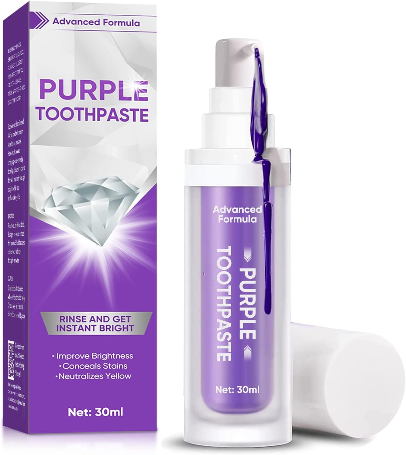 Jrocdr White Purple Toothpaste White Yellow Teeth Stains Refreshing