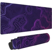 Purple Topographic Map Mouse Pad Large XL Geographic Contour Gaming Mousepad Extended Long Keyboard Desk Mat with Non-Slip Rubber Base for Office Laptop Computer 31.5x11.8