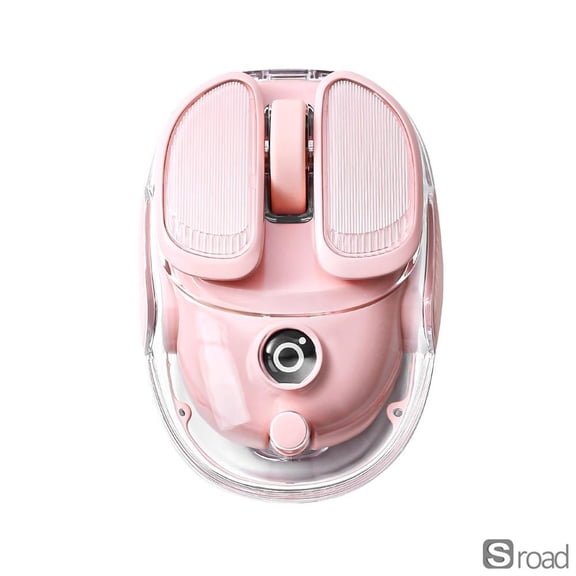 Purple Translucent Dual-Mode Wireless RGB Mouse, Ergonomic Mini Silent Optical Mouse With Adjustable 4800 DPI, Portable Rechargeable Mouse For Laptop, PC, Gaming, Travel