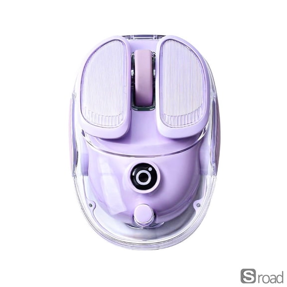 Purple Translucent Dual-Mode Wireless RGB Mouse, Ergonomic Mini Silent Optical Mouse With Adjustable 4800 DPI, Portable Rechargeable Mouse For Laptop, PC, Gaming, Travel