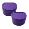 Purple Travel Bottles & Containers for Women, Plastic Container Case Denture Bath Box