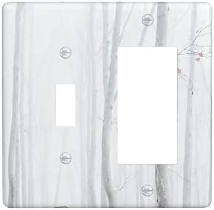 Purple Tree Bird Light Switch Cover Plate Decorative 1 Gang Rocker Wall