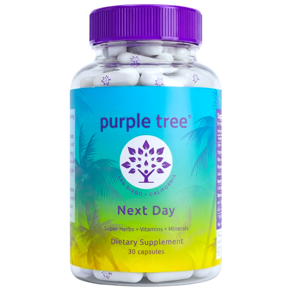 Purple Tree Next Day, Post-Drink Morning Wellness | Ashwagandha, Peppermint, 30 Pills
