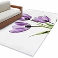 thumbnail image 1 of Purple Tulip Area&nbsp;Rug 4x6ft Flower Farmhouse Non-Slip&nbsp;Washable Square&nbsp;Rugs Soft Felt Indoor Floor Mat for Bedroom Kitchen Living Room Bathroom, 1 of 9