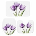 thumbnail image 1 of Purple Tulip Bath Mat 3 Piece Bathroom Rug Set, Aesthetic&nbsp;Pastoral Flower Floral Spring Non Slip Bath Rug Contour Mat and Toilet Lid Cover, Absorbent Shower Mats Soft Bath Rugs and Mats Sets, 1 of 8