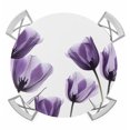 thumbnail image 1 of Purple Tulip Floral Round Tablecloth for 45-54 Inch Tables,Fitted Table Cover with Elastic Edge,Pastel Country White Wildflower Waterproof Outdoor Table Cloth Protector for Patio Garden Dinner Picnic, 1 of 9