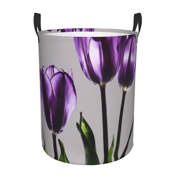 Purple Tulip Laundry Hamper Small Storage Basket/Toy Organizer/Dirty Clothes Bucket