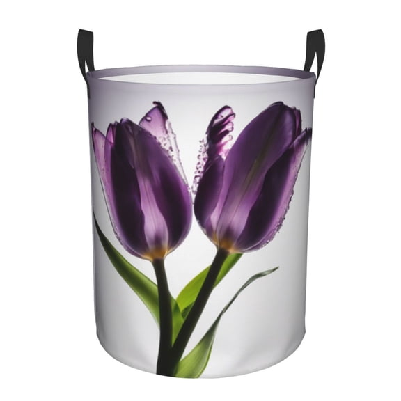 Purple Tulip Laundry Hamper Small Storage Basket/Toy Organizer/Dirty Clothes Bucket