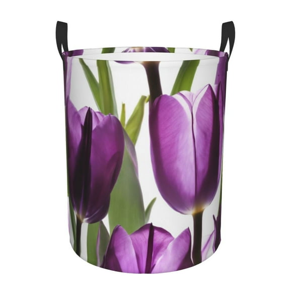 Purple Tulip Laundry Hamper Small Storage Basket/Toy Organizer/Dirty Clothes Bucket