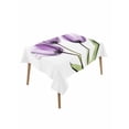 thumbnail image 1 of Purple Tulip Table Cloth, Aesthetic&nbsp;Pastoral Flower Floral Spring Waterproof Tablecloth for Rectangle Tables, Reusable Washable Fabric Table Cover for Restaurant Kitchen Dining Tables 52"x70", 1 of 6