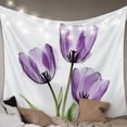 thumbnail image 1 of Purple Tulips Tapestry for Bedroom Wall Hanging Tapestry, Spring Floral Botanical Plant Abstract Ceiling Backdrop Tapestries Poster Blanket Wall Decor for Teens Room Living Room Dorm 59" x 79", 1 of 8