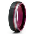 thumbnail image 1 of Purple Tungsten Wedding Band Black Tungsten Ring Anniversary Ring Men & Women 6mm Purple Tungsten Ring, 1 of 3